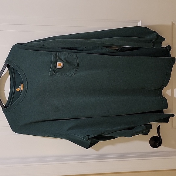 Carhartt Original Fit Long Sleeve Pocket Green Shirt Size 4XL - Picture 6 of 6
